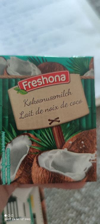 Freshona Kokosmilch Kalorien Neue Produkte Fddb