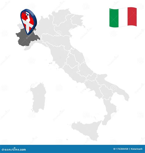 Location of Piedmont on Map Italy. 3d Piedmont Location Sign Similar To ...