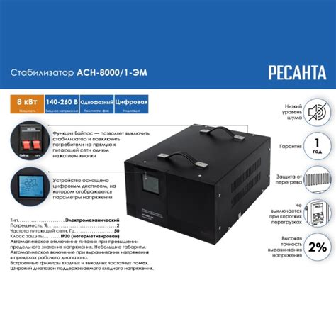 Купить стабилизатор напряжения Ресанта АСН-8000/1-ЭМ 63/1/7 в интернет ...
