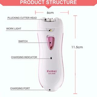 Kemei KM 290R Lady Shaver Mini Rechargeable Washable Epilator Electric