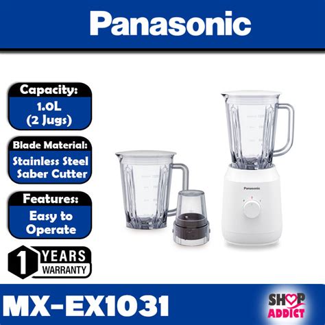 Panasonic Twin 1 0L Jug Blender With Dry Mill Pengisar MX EX1031WSK