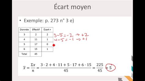 Maths CST 4 Les statistiques Écart moyen et rang centile YouTube