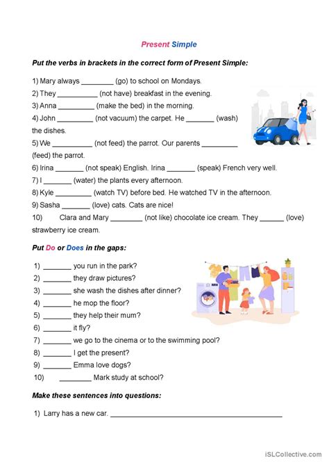 Present Simple Affirmative Negative English Esl Worksheets Pdf Doc