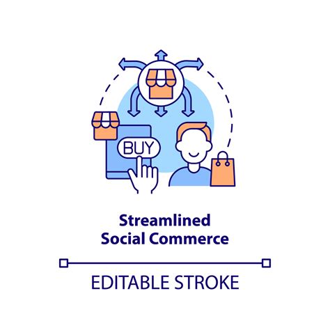 Icono De Concepto De Comercio Social Simplificado Comercio Electr Nico