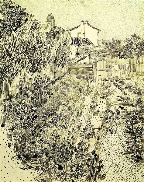 Garden of Flowers Drawing by Vincent Van Gogh - Fine Art America