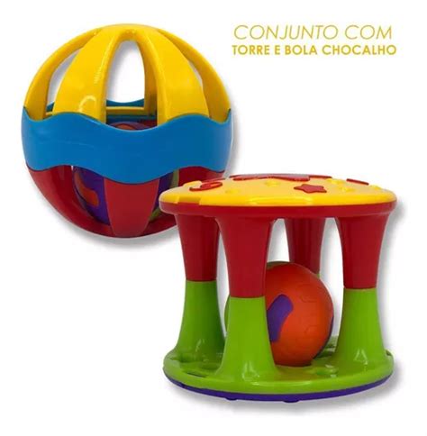 Brinquedo Infantil Sensorial Bola E Torre Chocalho Colorido MercadoLivre