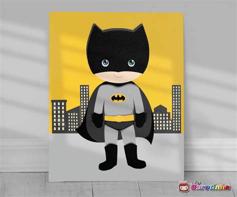 Quadro Batman Nome Super Her I Infantil Elo