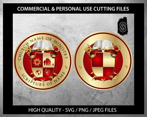 Church Logo Seal Red Ministry Svg Vector Template DIY, Editable Svg ...