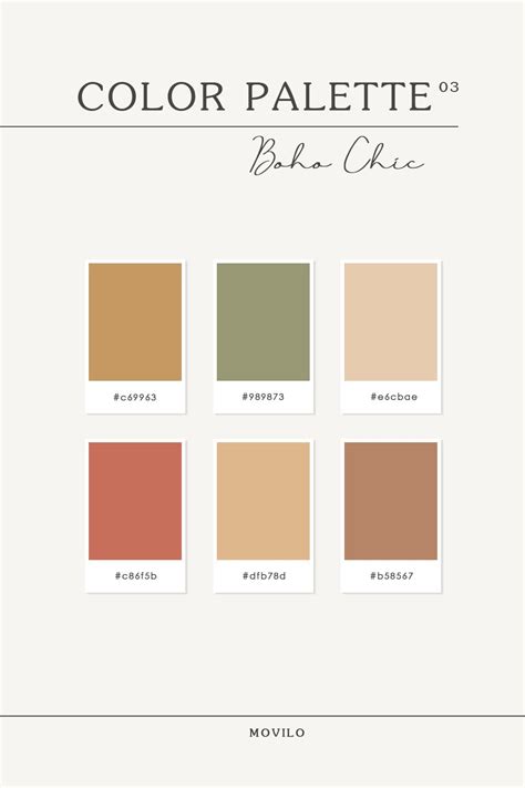 Boho Color Scheme Bohemian Color Palette Feminine Color Palette