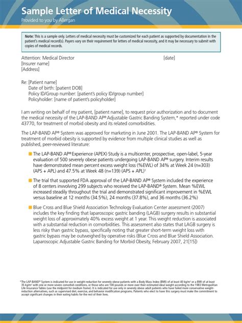 Sample Letter Of Medical Necessity Bariatric Surgery Obesity