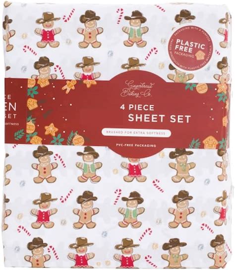 Amazon Gingerbread Baking Co Christmas Winter Sheet Set