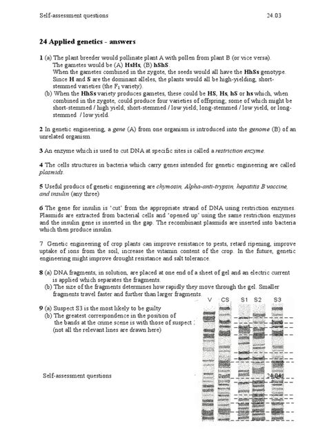 Applied Genetics Answers | PDF | Genetic Engineering | Genetics