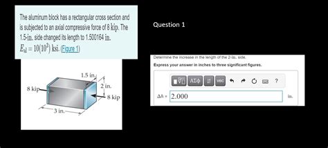 Solved The Aluminum Block Has A Rectangular Cross Section Chegg