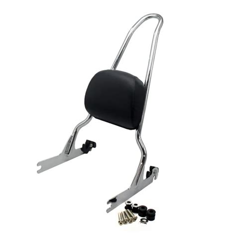 Chrome Motorcycle Rear Passenger Sissy Bar Backrest Pad Cushion For