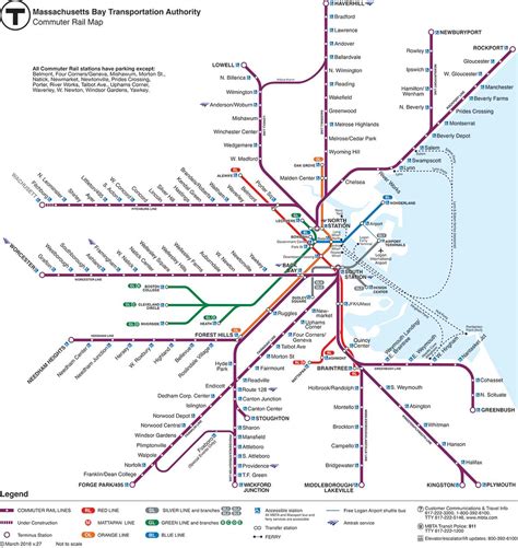 Boston train map - Boston train station map (United States of America)