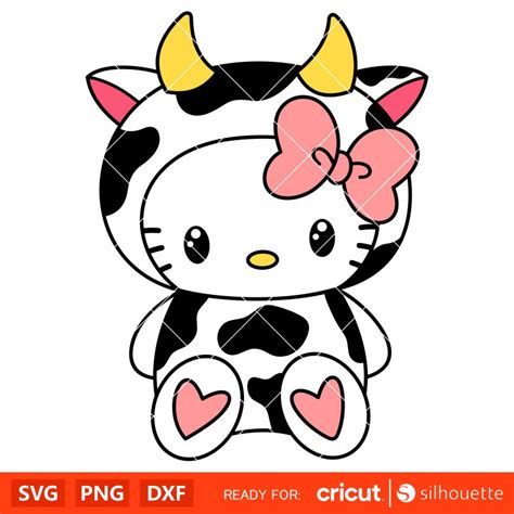 Cow Hello Kitty Svg, Sanrio Svg, Hello Kitty Svg, Kawaii Svg, Cricut ...