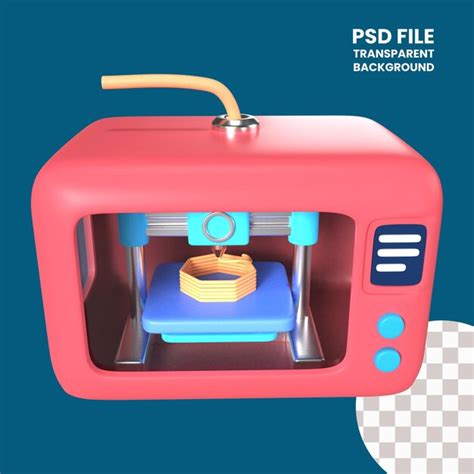 Premium Psd Enclosed D Printer D Illustration Icon