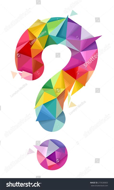 Illustration Colorful Abstract Question Mark Geometric Stock Vector