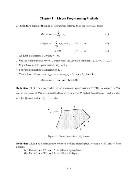 Chapter 3 Linear Programming Methods