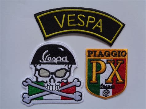 Vespa Scooter Patch Iron On Or Naai Op Patches Geborduurde Etsy