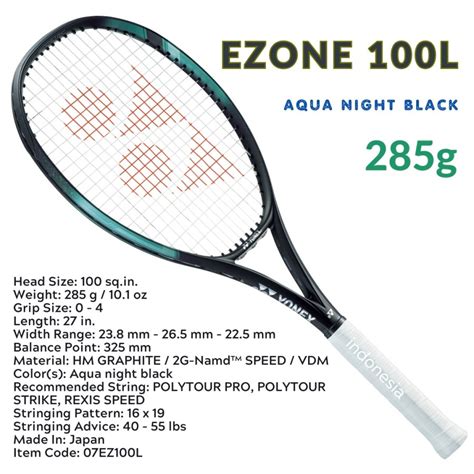 Jual Yonex Ezone L G Aqua Night Black Raket Tenis Ezone L