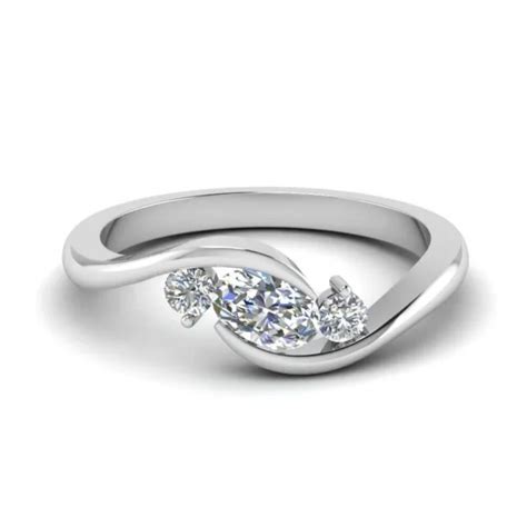 Bague De Mariage En Or Blanc Massif Carats Igi Gia Ct Avec