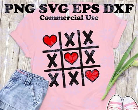 Tic Tac Toe Game Svg Valentines Svg Love Wins Valentines Etsy