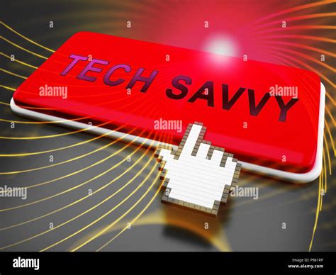 Tech Savvy Digital Computer Expert 3d Rendering Means Hitech Smart