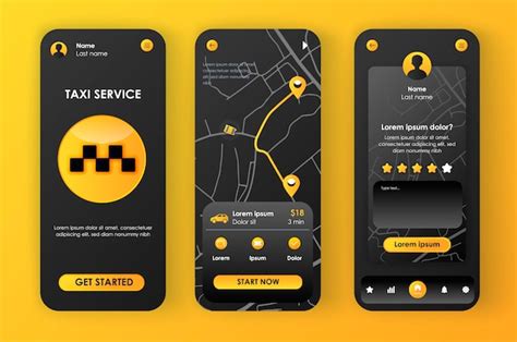 Premium Vector Taxi Service Unique Neomorphic Kit For App Online