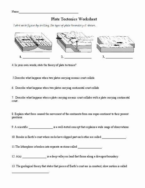 Plate Tectonics Worksheet Answers Elegant Plate Tectonics Worksheet For 6th 8th Grade Plate