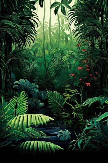 Premium AI Image | Ultra realistic tropical jungle with tropical plants