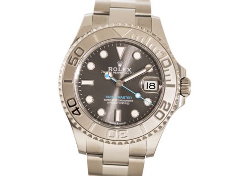 ROLEX YACHT MASTER 37 Ref 268622 Stainless Steel 950Pt Bezel Grey Dial