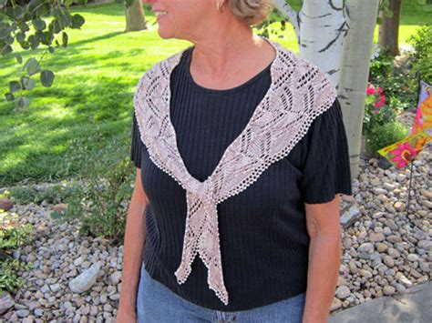 Swags Of Lace Crescent Scarf Beaded Knitting Pattern