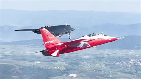 Anka Drone And H Rjet Aircraft Perform Column Flights Youtube