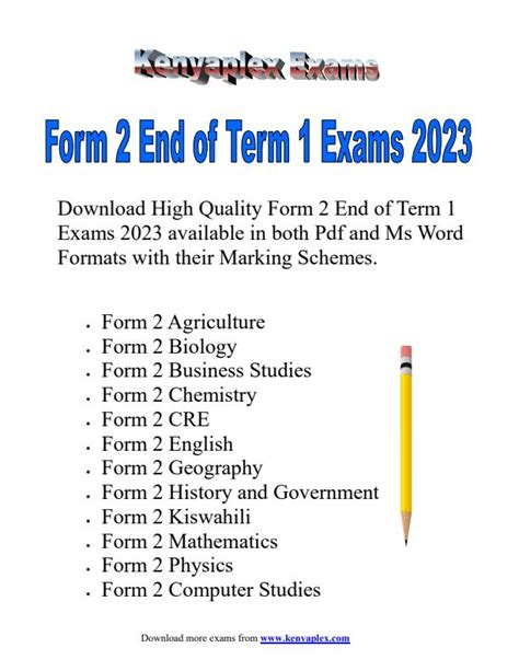 Form 2 End Of Term 1 Exams 2023 1569