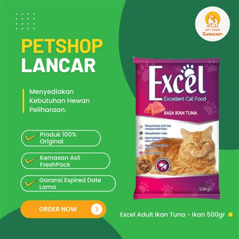 Jual Makanan Kucing Excel Rasa Tuna Gram Ikan Shopee Indonesia