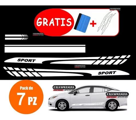 Kit Vinil Sticker Franjas Cofre Lateral Espejo Auto Racing