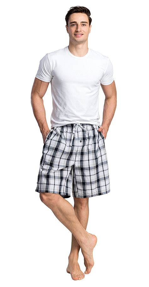 Cyz Mens 100 Cotton Plaid Woven Pajama Shorts Lounge Shorts Sleep Sh Cyz Collection