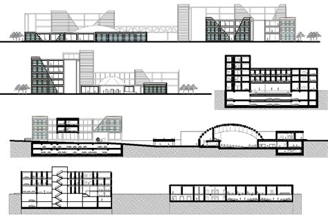 Modern Building elevation design dwg file - Cadbull