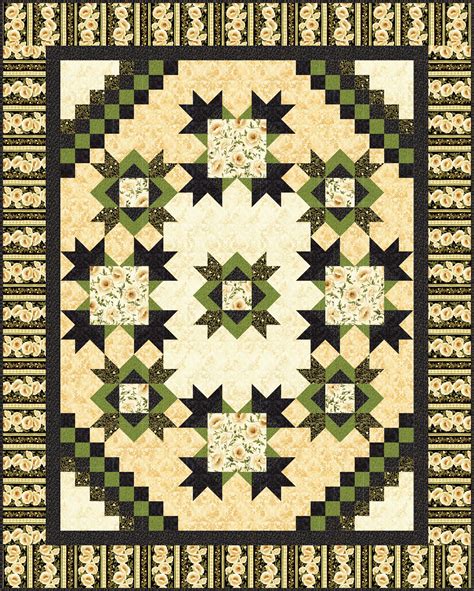 Woodrose N Winter Designed By Antler Quilt Design Features Gilded