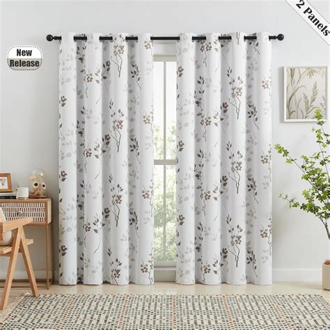 Amazon Beauoop Botanical Print Bedroom Curtains Inches Long