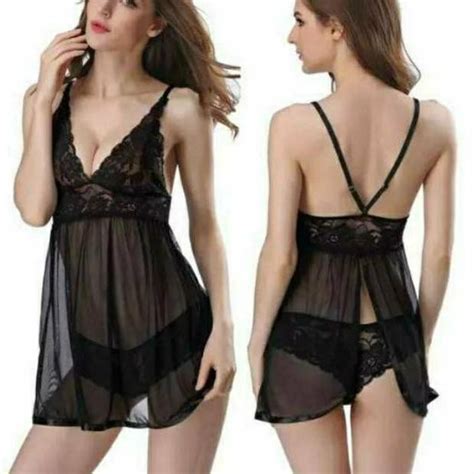 Jual Letta LINGERIE All Size Lingeri Seksi Open Back Linjeri Lace Halus