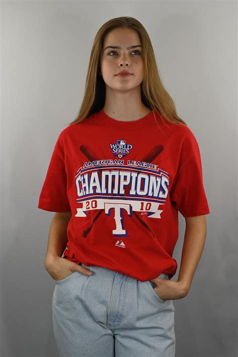 Texas Rangers 2010 World Series Red Cotton T Shirt Taille M Etsy