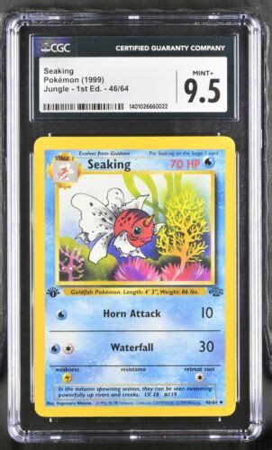 St Ed Seaking Non Holo Wotc Pokemon Card Jungle Set Cgc