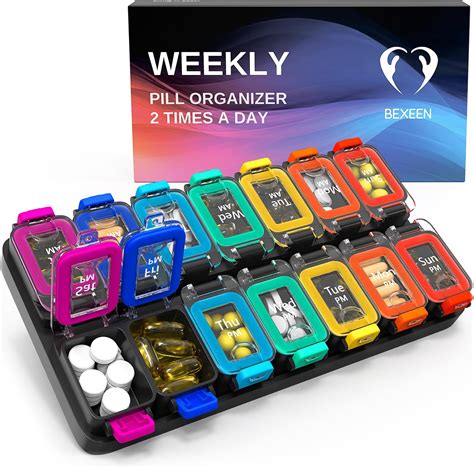 Amazon Weekly Pill Organizer 2 Times A Day Travel Large Pill Boxes