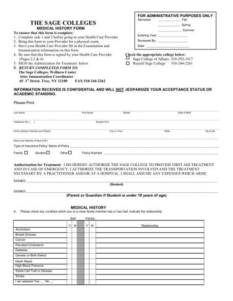 Medical Physical Form Template Pdf Template