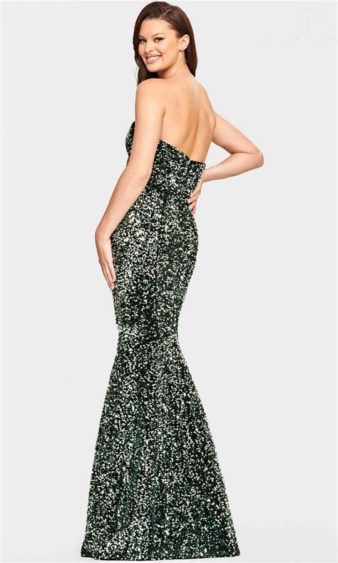 Faviana S10819 Strapless Velvet Sequin Evening Gown Couture Candy