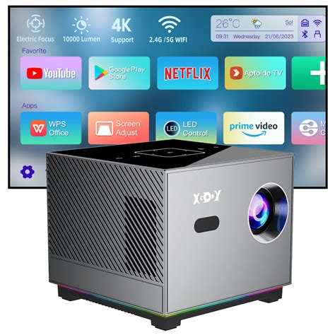 Xgody Uhd K Projector Lumen Led G Wifi Beamer Android Tv Home