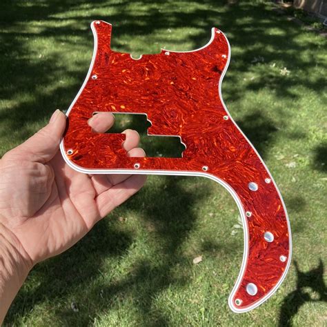 Wide Bevel Celluloid Tortoise Pickguard For Fender Precision Bass Deep