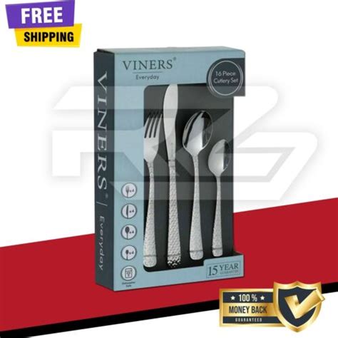 VINERS GLISTEN 16 PIECE STAINLESS STEEL HAMMERED EFFECT CUTLERY SET